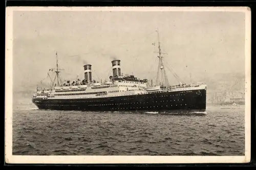AK Passagierschiff Conte Verde vom Lloyd Sabaudo in Fahrt