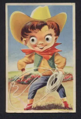 Glasaugen-AK Junger Cowboy mit Lasso