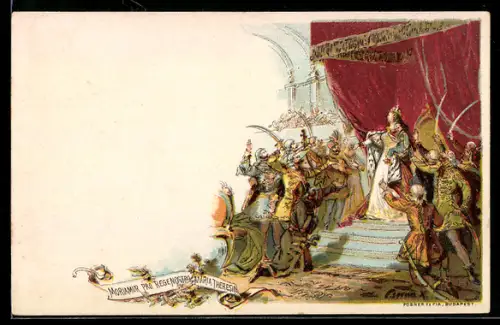 Lithographie Moriamur Pro Regenostra Maria Theresia, Ganzsache