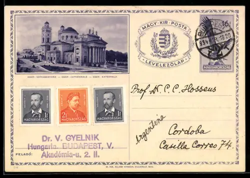 AK Eger, Ansicht der Kathedrale, Ganzsache