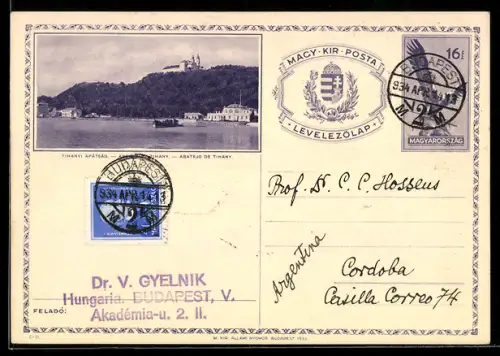 AK Tihany, Abbaye, Ganzsache