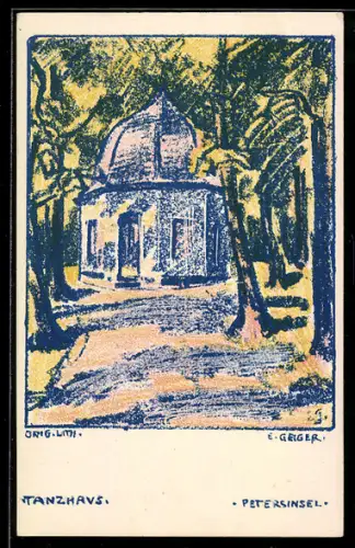 Künstler-Lithographie Petersinsel, Tanzhaus