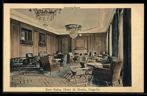 AK St. Moritz /Engadin, New Kulm, Hotel St. Moritz, Smoking-Room