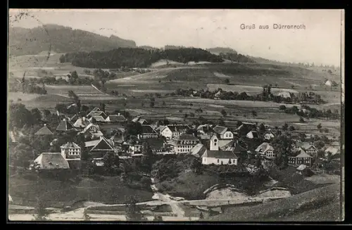 AK Dürrenroth, Ortsansicht mit Kirche