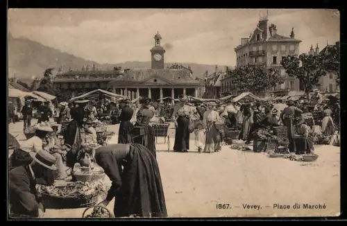 AK Vevey, Place du Marché