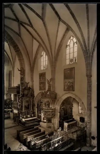 AK Tamsweg im Lungau, St. Leonhardkirche, Rechtes Seitenschiff mit Kanzeln