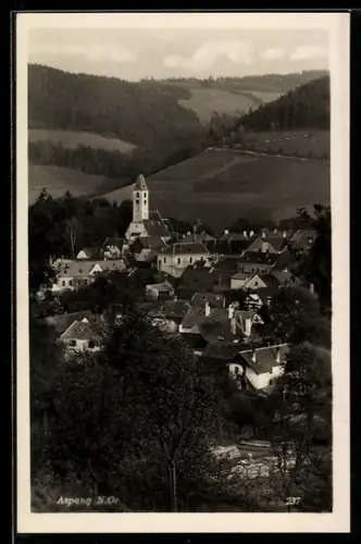 AK Aspang /N.-Ö., Panorama mit Kirche