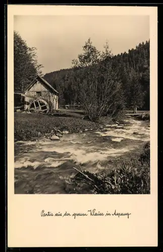 AK Aspang, Partie aus der grossen Klause mit Mühle