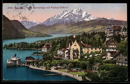 AK Weggis, Neue Quaianlage mit Pilatus