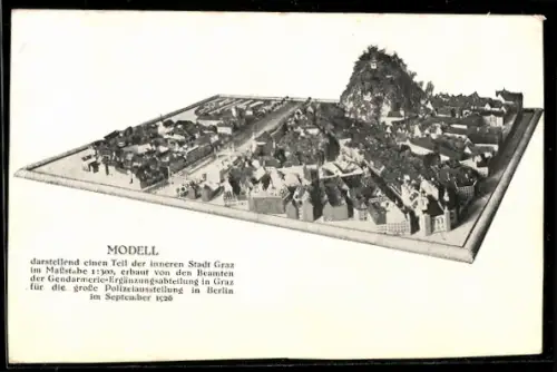AK Graz, Modell der inneren Stadt 1926