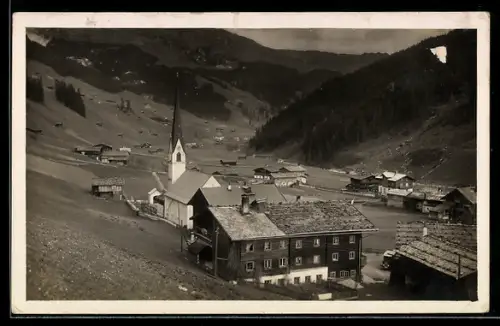 AK Lanersbach /Zillertal, Gasthof Stock mit Kirche