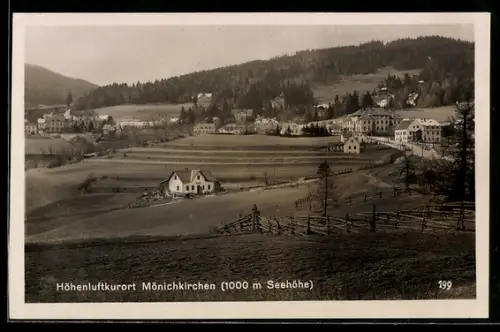 AK Mönichkirchen, Panorama mit Häusern