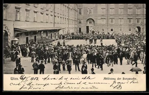 AK Wien, Hofburg, Ablösung der Burgwache