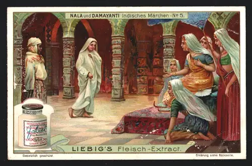 Sammelbild Liebig, Indisches Märchen, Nala und Damayanti