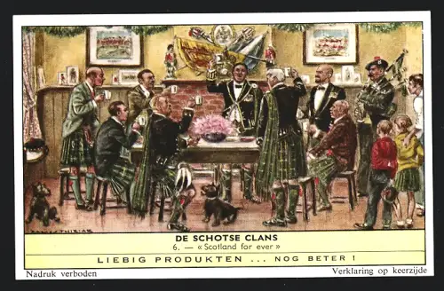 Sammelbild Liebig, De Schotse Clans, Scotland for ever