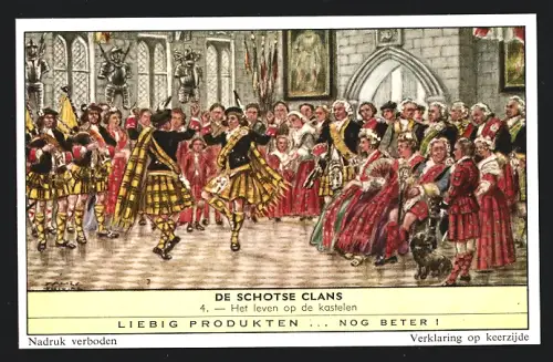 Sammelbild Liebig, De Schotse Clans, Het leven op de kastelen
