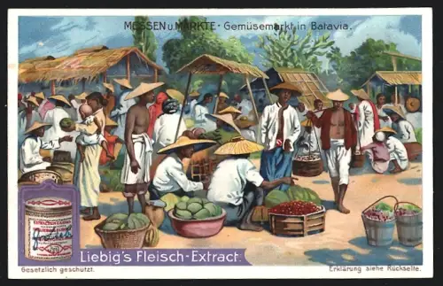 Sammelbild Liebig, Messen und Märkte, Gemüsemarkt in Batavia