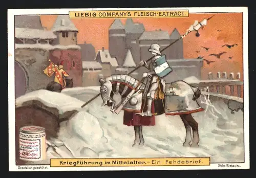 Sammelbild Liebig, Kriegsführung im Mittelalter, Ein Fehdebrief