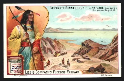 Sammelbild Liebig, Bekannte Binnenseen, Salt Lake, Amerika