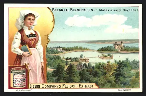Sammelbild Liebig, Bekannte Binnenseen, Mälar-See, Schweden