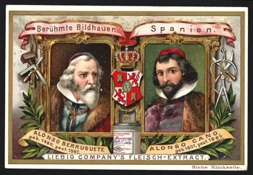 Sammelbild Liebig, Berühmte Bildhauer, Spanien, Alonso Berruguete, Alonso Cano