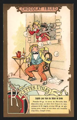 Sammelbild Chocolat Ibled, Paris, Kinder blasen Seifenblasen