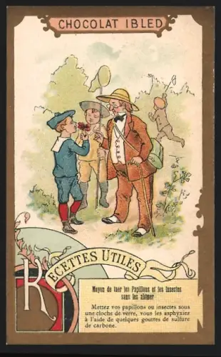 Sammelbild Chocolat Ibled, Paris, Mann mit Köcher auf einer Wiese