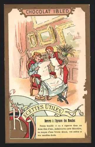 Sammelbild Chocolat Ibled, Paris, Dame liest Zeitung