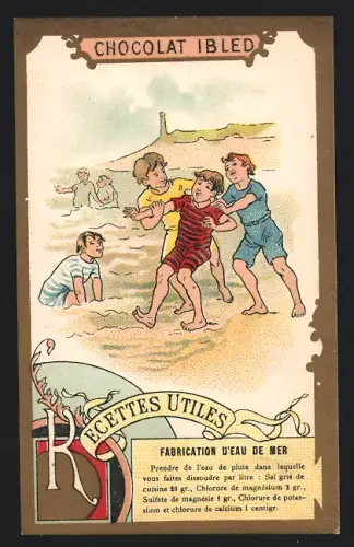 Sammelbild Chocolat Ibled, Paris, Kinder spielen am Strand
