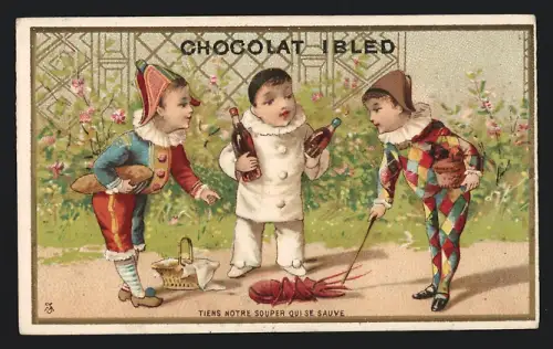 Sammelbild Chocolat Ibled, Paris, Clowns mit einem Hummer