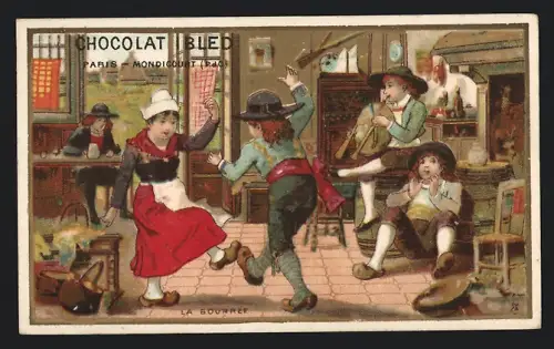 Sammelbild Chocolat Ibled, Paris, Paar in Trachten tanzt