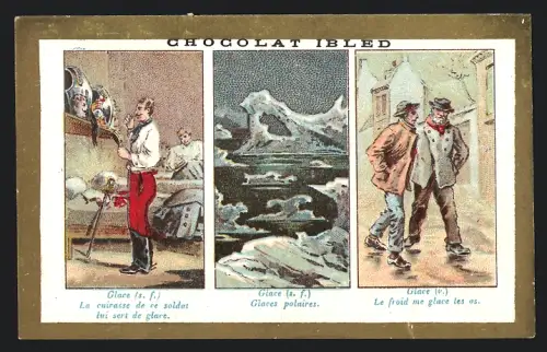 Sammelbild Chocolat Ibled, Paris, Polareis, Zugefrorene Strasse