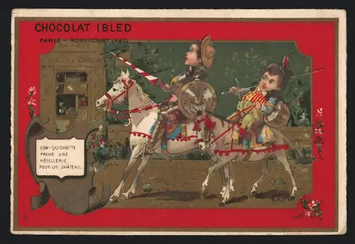 Sammelbild Chocolat Ibled, Paris, Reiter mit Lanze und Schwert