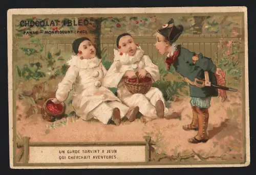 Sammelbild Chocolat Ibled, Paris, Pierrots essen Kirschen