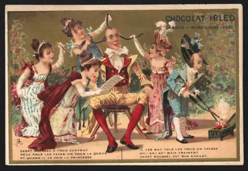 Sammelbild Chocolat Ibled, Paris, Kinder frisieren einen Mann