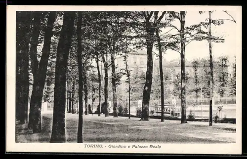 AK Torino, Giardino e Palazzo Reale, Strassenbahn