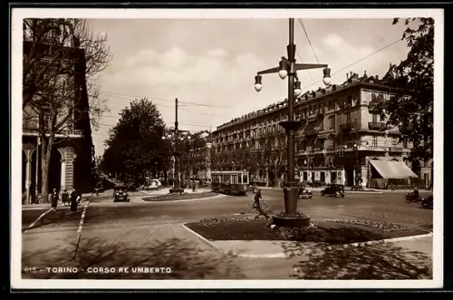 AK Torino, Corso Re Umberto, Strassenbahn