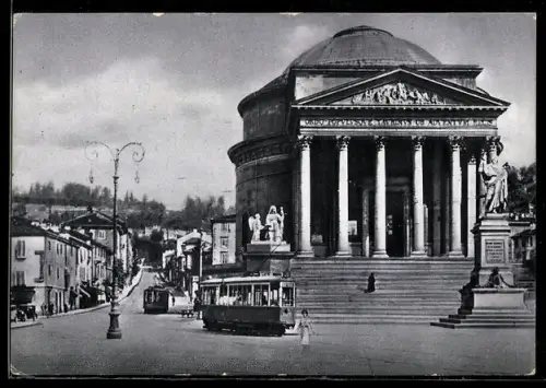 AK Torino, Chiesa Gran Madre di Dio, Strassenbahn