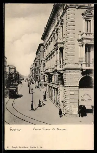 AK Torino, Corso Duca di Genova, Strassenbahn
