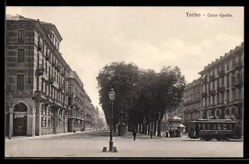 AK Torino, Corso Oporto, Strassenbahn