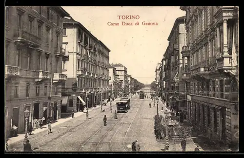AK Torino, Corso Duca di Genova, Strassenbahn