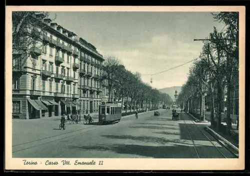 AK Torino, Corso Vttt. Emanuele II, Strassenbahn