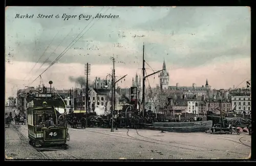AK Aberdeen, Market Street and Upper Quay, Strassenbahn