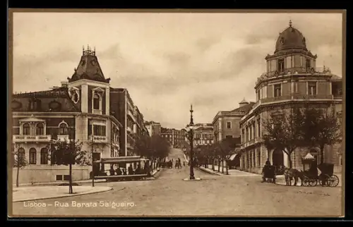 AK Lisboa, Rua Barata Salgueiro, Strassenbahn