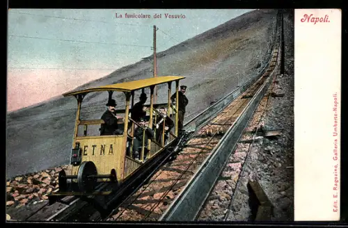 AK Napoli, Funicolare del Vesuvio, Bergbahn auf den Vesuv