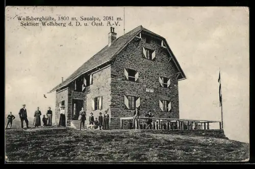 AK Wolfsberghütte /Saualpe, Berghütte der Sektion Wolfsberg d. D. u. Oest. A. V.