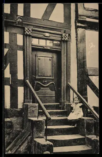 AK Lauterbach, Alte Haustür Nr. 9, Strasse Eisenbachertor 10