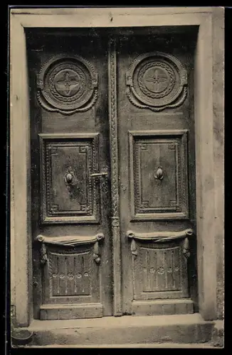AK Lauterbach, Alte Haustür Nr. 2, Marktplatz 16
