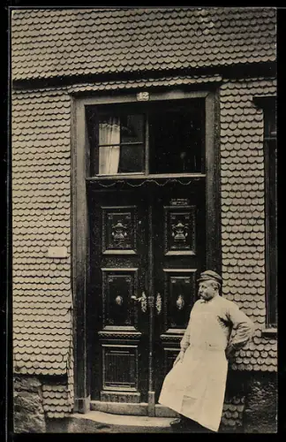 AK Lauterbach, Alte Haustür Nr. 10, Strasse Eisenbachertor 12