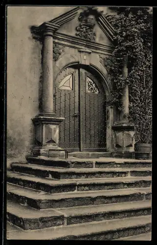 AK Lauterbach, Alte Haustür Nr. 5, Burghof 1